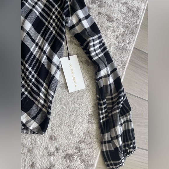 Cotton Candy LA | Long Sleeve plaid shirt with tied knot | NWT - Picture 4 of 8